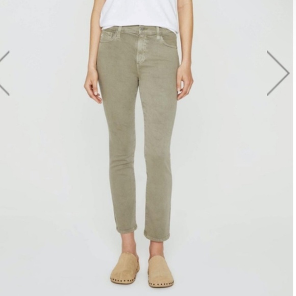 Anthropologie x AG Mari Crop Jeans High Rise Straight Dry Rosemary Sz 30 - Picture 1 of 16